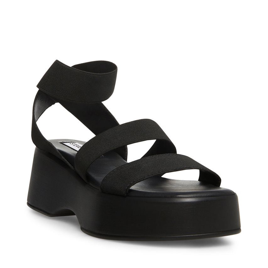 Black Steve Madden Sashes Women's Platform Sandals | PH 7028MLF